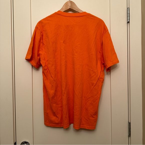 UO “Sorry I’m Late” Oversized Bright Orange Graphic Cotton T-Shirt - Picture 5 of 8